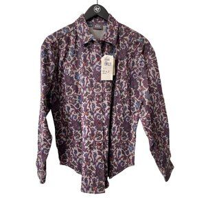 Vintage 90s Woolrich Paisley Floral Button Front Shirt Size Medium Deadstock NEW